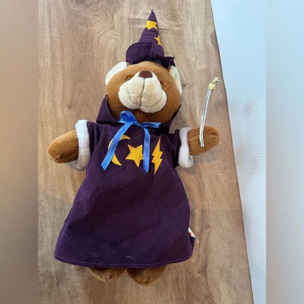 Wizard Teddy Bear Plush Stuffed Animal Plush Vintage 19" w/ hat King Plush Magic - Picture 10 of 10